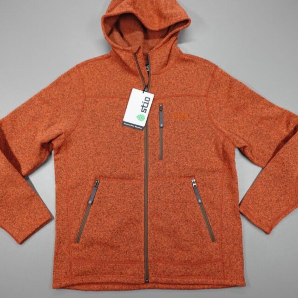 Stio Men's Wilcox Fleece MED Full Zip Hoodie Jacket Beehive Quick Dry Comfort